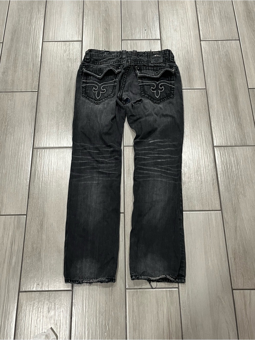 #6. Rock Revival Men's Edgar Biker Embroidered Men’s jeans